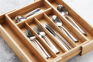 Range-couverts ajustable Point Virgule en bambou