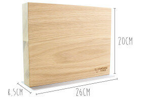 Bloc vide aimanté Laguiole en Aubrac en chêne pour 6 couteaux de cuisine