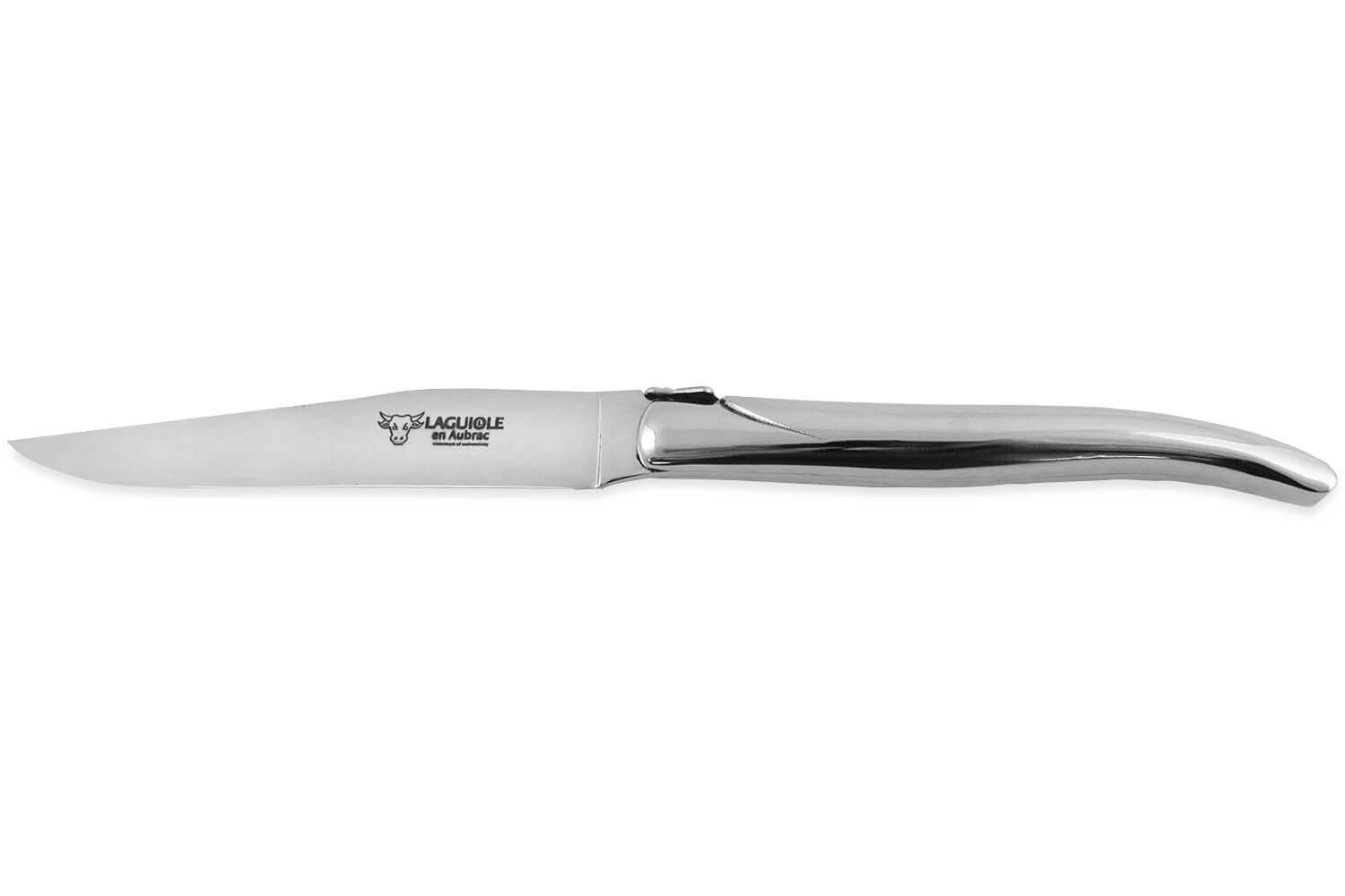 Coffret de 6 couteaux de table laguiole tout inox Z20C13 MCC forgés.