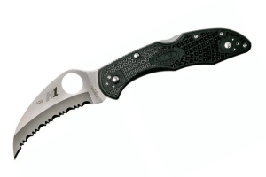 Couteau pliant Spyderco Tasman Salt 2 C106SBK2 dentelé manche nylon/fibre de verre noir 10,8cm