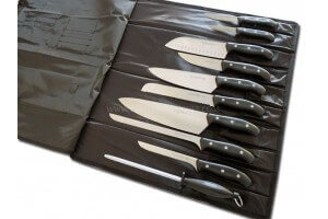 Malette de 9 couteaux DOMVS pour cuisiniers +  fusil 3 Claveles