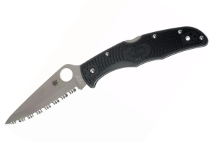 Couteau pliant Spyderco Endura 4 C10SBK double dentelure nylon/fibre de verre noir 12,6cm