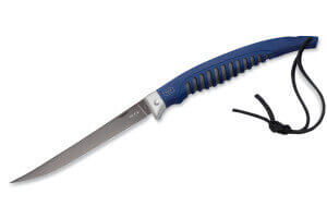 Couteau Pliant Buck SILVER CREEK n°220 bleu manche caoutchouc et fibres de verre 18,5cm