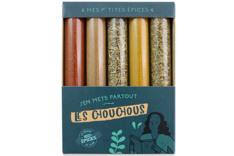 Coffret 5 mini tubes d'épices Le Monde en Tube Mes p'tites épices les chouchous