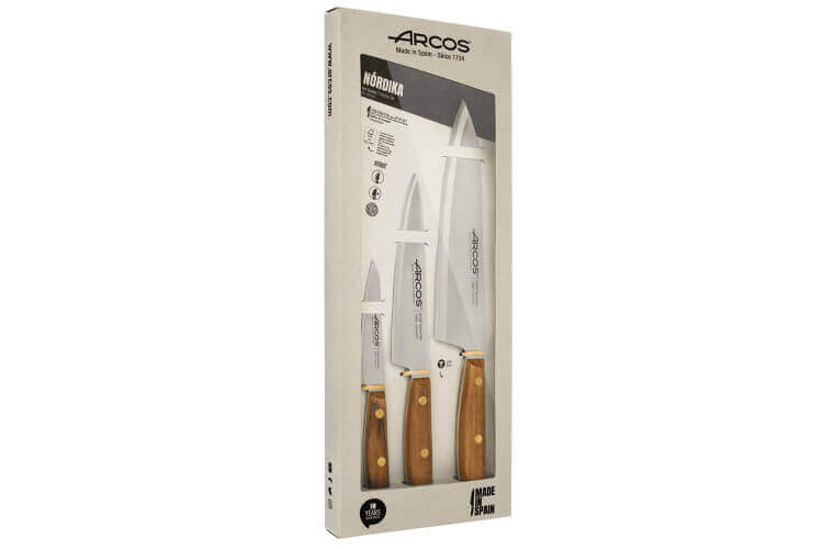 Coffret 3 couteaux de cuisine Arcos Nordika : 1 Office + 2 Cuisine