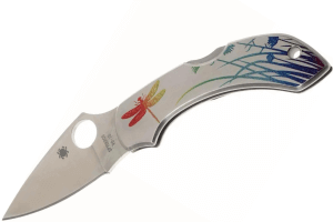 Couteau pliant Spyderco DragonFly 2 Tattoo C28PT manche en acier inox 8,1cm