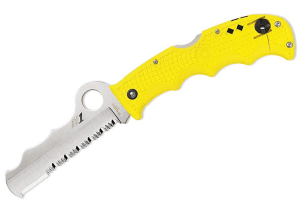 Couteau pliant Spyderco Assist C79PSYL semi-denté manche en nylon/fibre de verre jaune 12,4cm