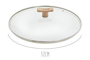 Couvercle en verre bombé universel De Buyer pontet en bois