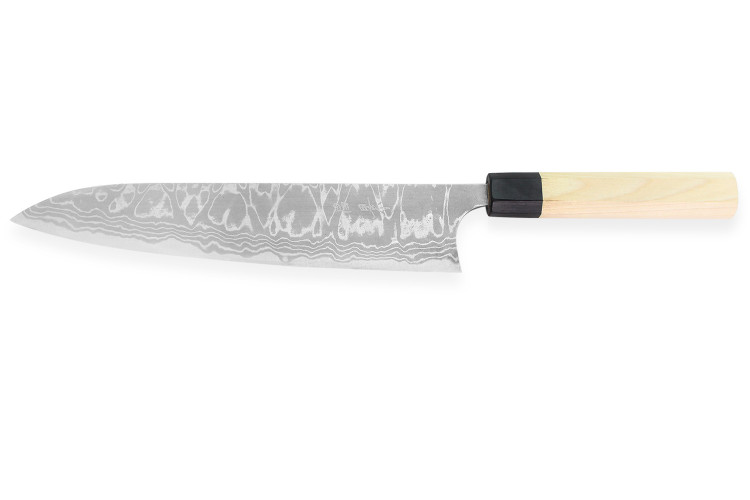 Couteau de chef japonais artisanal Masakage Shimo 24cm Shirogami