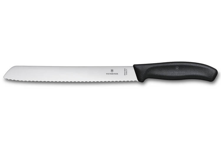 Couteau à pain Victorinox SwissClassic 21cm noir sur carte