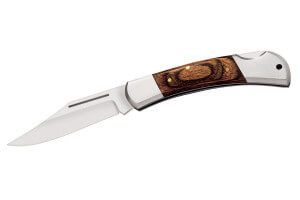 Couteau pliant Herbertz 223310 manche pakkawood marron foncé double mitre 9,5cm