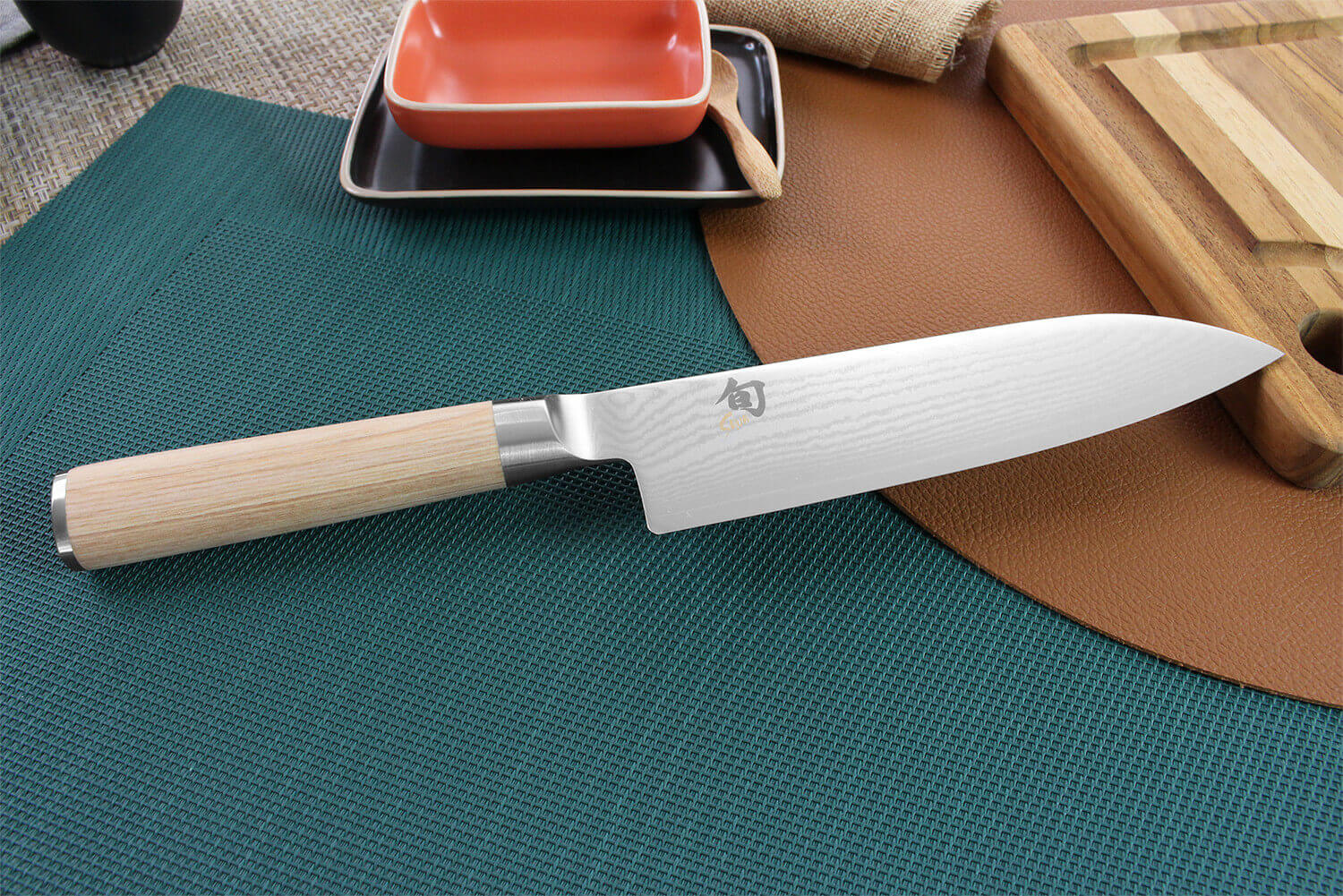 Set Couteaux Kai Shun Classic White - Santoku Et Pierre à Aiguiser - Cadeau Cuisine