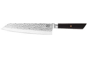 Couteau de chef kiritsuke Kotai lame martelée 20cm manche ébène avec fourreau