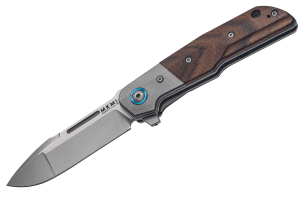 Couteau pliant MKM Clap By LionSteel MK.LS01ST manche en bois de Santal + mitre titanium 11cm + étui