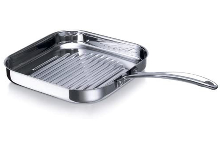 Po&ecirc;le grill carr&eacute;e Beka Chef en inox 26,5x26,5cm