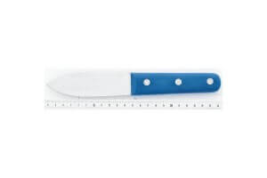 Couteau à coquilles St Jacques Au Nain lame large 11cm inox, manche bleu