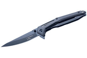 Couteau pliant Herbertz 596612 manche squelette en aluminium noir 12,1cm