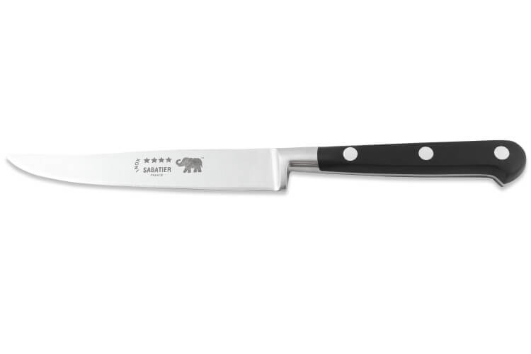 Couteau à steak Sabatier Éléphant Idéal Forgé lame lisse 13cm manche nylon noir