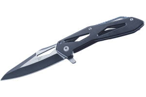 Couteau pliant Herbertz 596511 manche squelette en acier inoxydable noir 11cm
