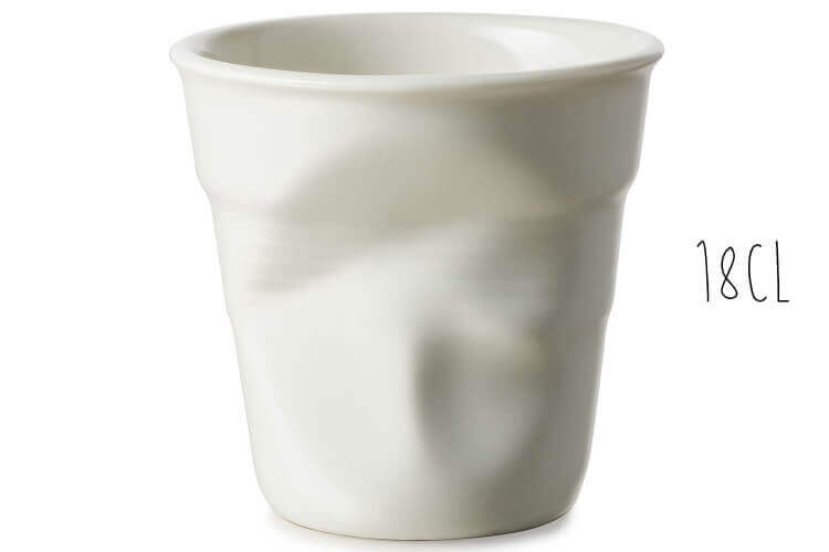 Tasse Revol Cappuccino Froissé 18cl en porcelaine Blanc Coquille