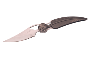 Couteau pliant Herbertz 570013 manche plume d'oiseau en alliage de zinc 11,5cm