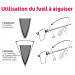 Fusil de boucher FISCHER mèche ovale 35cm grain fin manche rouge et gris