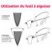 Fusil de boucher FISCHER mèche ronde 30cm grain fin manche rouge et gris