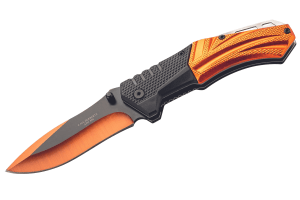 Couteau pliant Herbertz 588312 manche antidérapant en ABS/Aluminium noir et orange 12cm