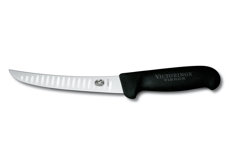 Couteau &agrave; d&eacute;sosser lame alv&eacute;ol&eacute;e renvers&eacute;e large Victorinox 15cm 5.6523.15