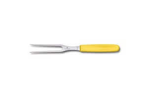 Fourchette à découper manche jaune lame inox 15cm Victorinox