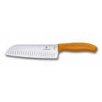 Couteau Santoku lame alvéolée inox 17cm manche orange Victorinox 6.8526.17L9