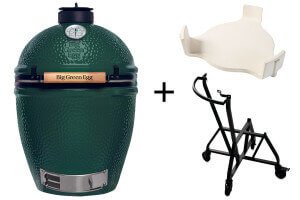 Pack Big Green Egg Large barbecue + convEGGtor + chariot à roulettes