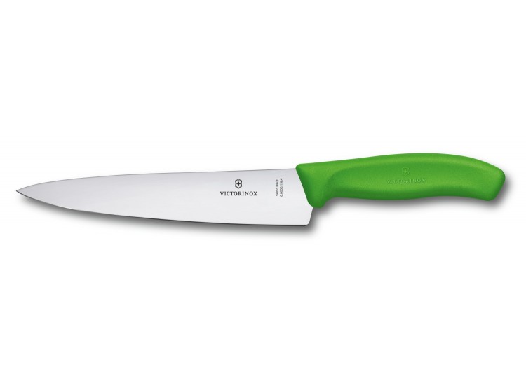 Couteau &agrave; d&eacute;couper manche vert lame inox 19cm Victorinox 6.8006.19L4