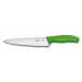 Couteau à découper manche vert lame inox 19cm Victorinox 6.8006.19L4
