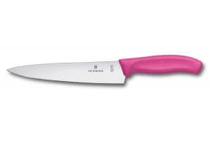 Couteau à découper manche rose lame inox 19cm Victorinox 6.8006.19L5