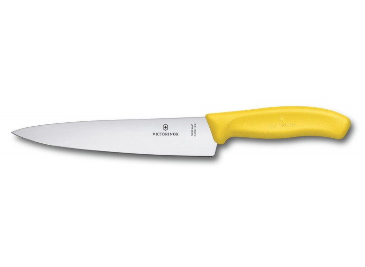 Couteau &agrave; d&eacute;couper manche jaune lame inox 19cm Victorinox 6.8006.19L8