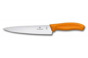 Couteau à découper manche orange lame inox 19cm Victorinox 6.8006.19L9