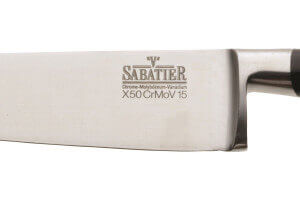 Couteau de Chef V. Sabatier lame 25cm inox manche 3 rivets