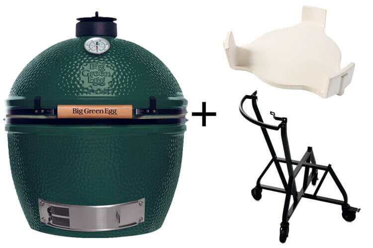Pack Big Green Egg XLarge barbecue + convEGGtor + chariot à roulettes