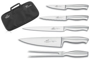 Mallette de 4 couteaux Sabatier International Orion + 1 fourchette à viande