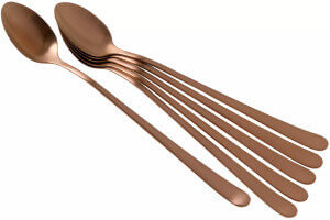 Coffret de 6 cuillères mazagran Amefa Austin inox revêtement coloré