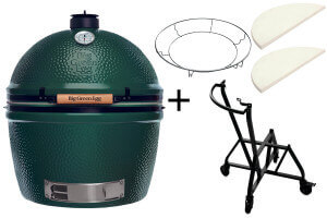 Pack Big Green Egg 2XL barbecue + convEGGtor + chariot à roulettes