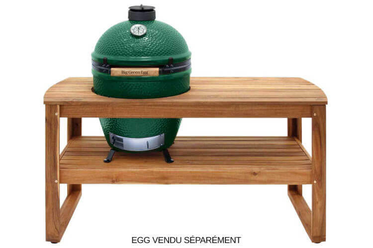 Table en bois d'acacia pour barbecue Big Green Egg Large