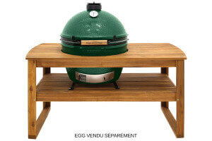 Table en bois d'eucalyptus pour barbecue Big Green Egg XLarge