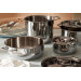Batterie de cuisine Alessi Pots&Pans 7 pièces tout inox 18/10 design par Jasper Morrison