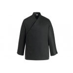 Veste de cuisine unisexe Egochef Sushi noire kimono polyester et coton à manches longues