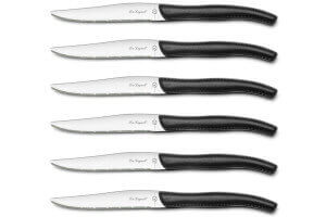 Coffret 6 couteaux à steak dentelés LOU LAGUIOLE Sky manches noirs