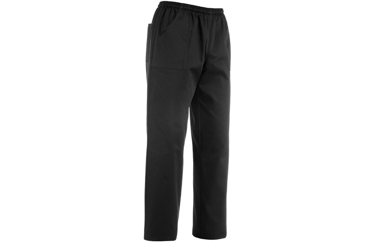 Pantalon de cuisine unisexe Egochef Bazzy noir stretch à poches