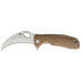 Couteau pliant Honey Badger Claw Serrated Large 01HO034 lame karambit dentée manche en FRN tan 11,7cm