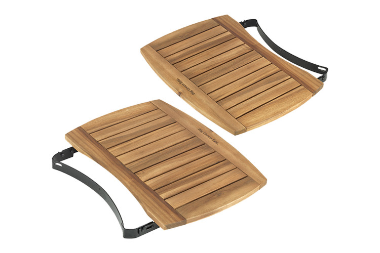 Tablettes lat&eacute;rales en bois d'acacia pour barbecue Big Green Egg Medium